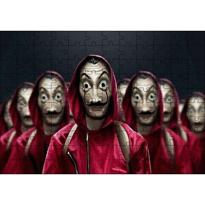 La Casa De Papel Tüm Karakterler Dali Maskeli Puzzle Yapboz Mdf Ahşap 120 Parça