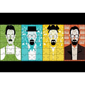 Breaking Bad Walter White 4 Değişik Stil Puzzle Yapboz Mdf Ahşap 120 Parça