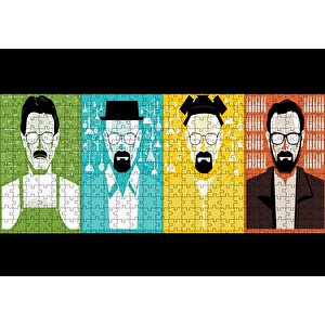 Cakapuzzle Breaking Bad Walter White 4 Değişik Stil Puzzle Yapboz Mdf Ahşap