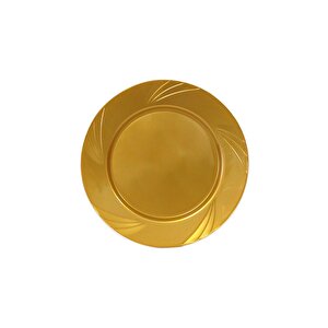 Lüks Plastik Mika Tabak 6'lı 23 Cm Gold