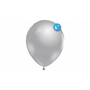 Silver Balon Yuvarlak 100'lü 6"
