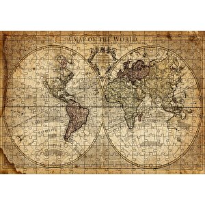 Dünya Haritası 1725 Yılı Puzzle Yapboz Mdf Ahşap 255 Parça