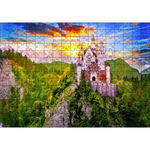 Neuschwanstein Masal Kalesi Almanya Puzzle Yapboz Mdf Ahşap 255 Parça