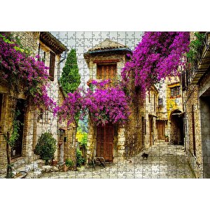 Fransa Provence Eski Binalar Görseli Puzzle Yapboz Mdf Ahşap 500 Parça