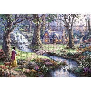 Ağaçlar Arasındaki Kahverengi Ev Fantezi Sanat Periler Puzzle Yapboz Mdf Ahşap 255 Parça