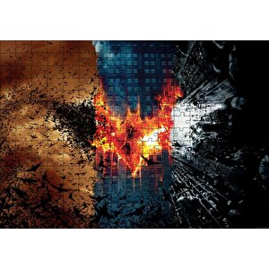 Göktelenler Batman Kara Şövalye Yarasa Sembolü Puzzle Yapboz Mdf Ahşap 255 Parça