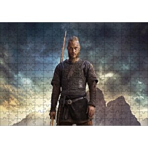 Vikingler Kayalıklar Ve Bulutlu Ragnar Lodbrok Puzzle Yapboz Mdf Ahşap 255 Parça