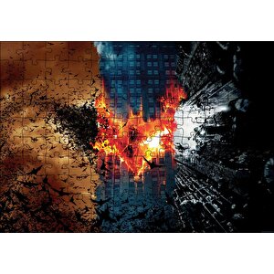 Göktelenler Batman Kara Şövalye Yarasa Sembolü Puzzle Yapboz Mdf Ahşap 120 Parça