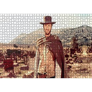 İyi Kötü Çirkin Clint Eastwood Puzzle Yapboz Mdf Ahşap 1000 Parça