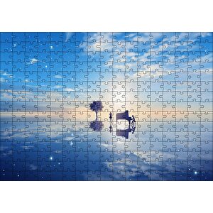 Fantastik Ortam Piyanist Ve Kemancı Kız Puzzle Yapboz Mdf Ahşap 255 Parça