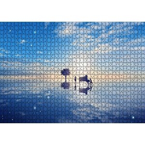 Fantastik Ortam Piyanist Ve Kemancı Kız Puzzle Yapboz Mdf Ahşap 1000 Parça
