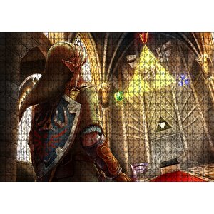 Zelda Ocarina Triforce Efsanesi Görseli Puzzle Yapboz Mdf Ahşap 1000 Parça