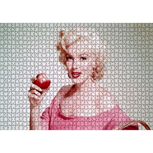 Marilyn Monroe Isırılmış Elma Puzzle Yapboz Mdf Ahşap 1000 Parça