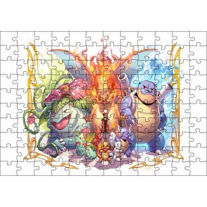 Pikaçu Tüm Karakterler Dijital Çizim Puzzle Yapboz Mdf Ahşap 120 Parça
