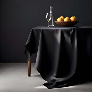 Klasik Kare Masa Örtüsü 160x160 Cm Siyah