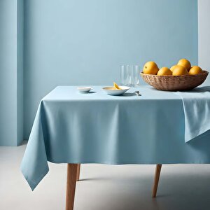 Klasik Kare Masa Örtüsü 160x160 Cm Mavi