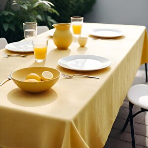 Klasik Kare Masa Örtüsü 160x160 Cm Sarı