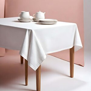 Klasik Kare Masa Örtüsü 160x160 Cm Beyaz