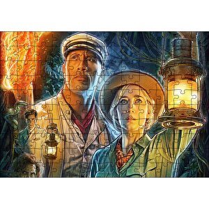 Emily Blunt Dwayne Johnson Fenerleriyle Puzzle Yapboz Mdf Ahşap 120 Parça
