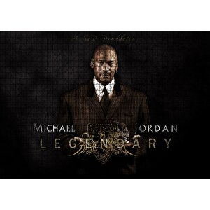 Efsanevi Michael Jordan Takım Elbiseli Puzzle Yapboz Mdf Ahşap 1000 Parça