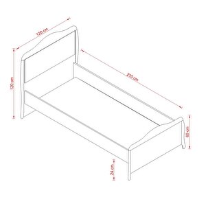 Prestij Krem Genç Odası Tek Kişilik Karyola 100x200 cm