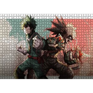 My Hero Academia Young Bakugo Ve Midoriya Görseli Puzzle Yapboz Mdf Ahşap 1000 Parça