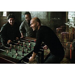 Pele Maradona Zidane Langırt Oyunu Puzzle Yapboz Mdf Ahşap 120 Parça