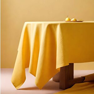 Klasik Masa Örtüsü Yuvarlak 160 Cm Sarı