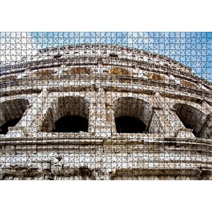 İtalya Roma Kolezyum Amfi Tiyatro Puzzle Yapboz Mdf Ahşap 1000 Parça