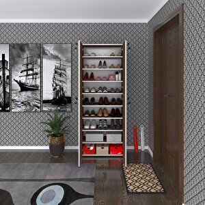 Ayakkabılık Ayakkabı Dolabı Kilitli Be Real Cvz 180*70*32 Kapaklı Arkalıklı Ofis Dolabı Iki Bölme