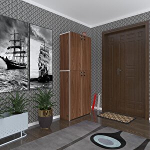 Ayakkabılık Ayakkabı Dolabı Kilitli Be Real Cvz 180*70*32 Kapaklı Arkalıklı Ofis Dolabı Iki Bölme
