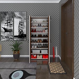 Ayakkabılık Ayakkabı Dolabı Kilitli Be Real Cvz 160*70*32 Kapaklı Arkalıklı Ofis Dolabı Iki Bölme