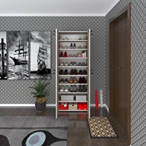 Ayakkabılık Ayakkabı Dolabı Kilitli Be Real Crd 180*70*32 Kapaklı Arkalıklı Ofis Dolabı Iki Bölme