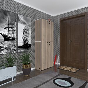 Ayakkabılık Ayakkabı Dolabı Kilitli Be Real Crd 180*70*32 Kapaklı Arkalıklı Ofis Dolabı Iki Bölme