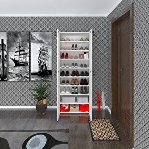 Ayakkabılık Ayakkabı Dolabı Kilitli Be Real Byz 180*70*32 Kapaklı Arkalıklı Ofis Dolabı Iki Bölme