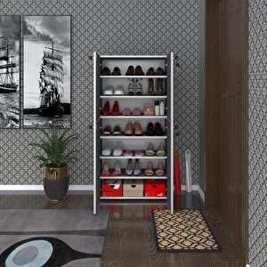 Ayakkabılık Ayakkabı Dolabı Kilitli Be Real Gri 140*70*32 Kapaklı Arkalıklı Ofis Dolabı Iki Bölme