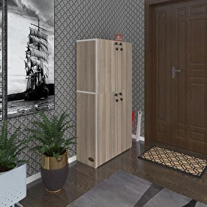 Ayakkabılık Ayakkabı Dolabı Kilitli Be Real Crd 140*70*32 Kapaklı Arkalıklı Ofis Dolabı Iki Bölme