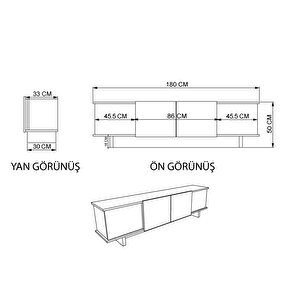 Alonex Home Diana 180 Cm Tv Ünitesi , Ceviz- Mermer Desenli Tv Ünitesi