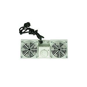 Canovate Gri Rack Kabinet Fan Modülü Termostatlı Duvar Tipi 2li