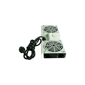Canovate Gri Rack Kabinet Fan Modülü Termostatlı Duvar Tipi 2li