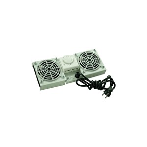 Canovate Gri Rack Kabinet Fan Modülü Termostatlı Duvar Tipi 2li