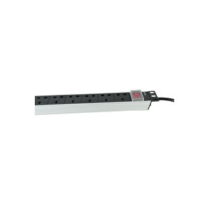 1u 19" 7 Soket Uk Tipi Alüminyum On-off Anahtarlı Pdu 1,5mt