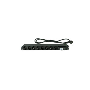 1u 19" 8xalman Alümi̇nyum On-off Switch Fransiz Fi̇ş 1,5m Pdu