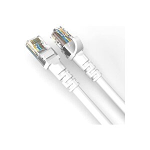 Bakır Patch Kablo Cat6a Utp 3mt Lszh White Patch Cord Korumasız 2 Yıl Garantili 2 Adet