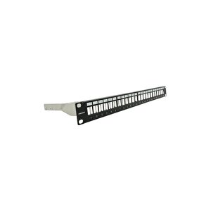 Bakır Rj45 Ftp Patch Panel 24 Port 1u 19'' Siyah Zırhlı Ral 9005 2 Yıl Üretici Garantili