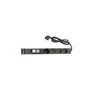 Alman Tipi Schuko Soketli 1u 4'lü Pdu 16a Devre Kesicili