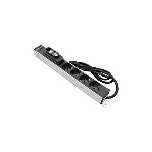 Alman Tipi Schuko Soketli 1u 4'lü Pdu 16a Devre Kesicili