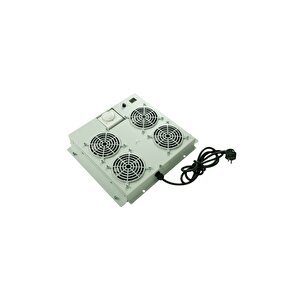 Canovate 4'lü Rack Kabinet Fan Modülü Termostatlı Ral 7035 Gri 2 Yıl Üretici Garantili