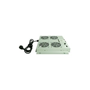 Canovate 4'lü Rack Kabinet Fan Modülü Termostatlı Ral 7035 Gri 2 Yıl Üretici Garantili