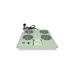 Canovate 4'lü Rack Kabinet Fan Modülü Termostatlı Ral 7035 Gri 2 Yıl Üretici Garantili